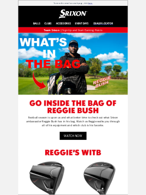 Srixon - Take a Look Inside the Bag of Reggie Bush | Srixon