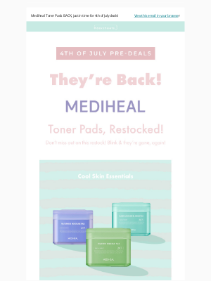 MASKSHEETS - 🎆Mediheal Toner Pads, RESTOCKED, just in time for 4th of July deals!💥