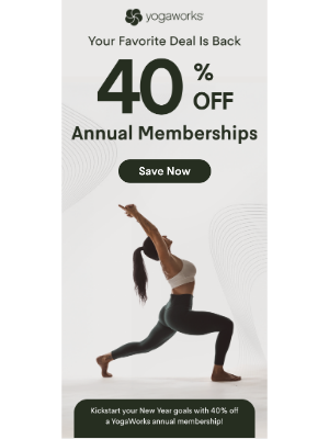 YogaWorks - 😍 40% off is BACK