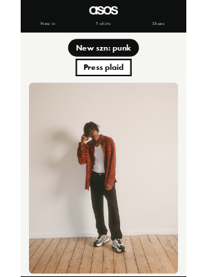 ASOS (United Kingdom) - Our fave punk pattern: plaid 🏁 ⬛