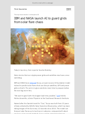 IBM - IBM and NASA unveil AI to defend Earth from the Sun