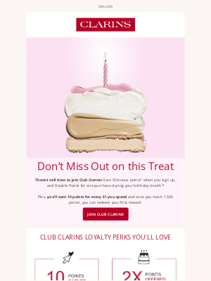 Clarins - Join Club Clarins to Unlock Birthday Perks 🍰