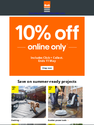 DIY at B&Q (UK) - Psst, there’s 10% off when you shop online
