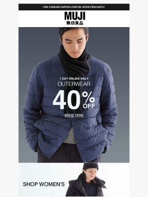 MUJI - Beat The Cold With 40% OFF Outerwear Online Only!