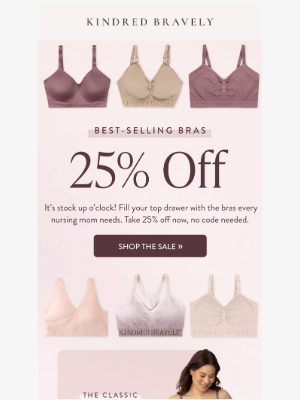 Take 25% off nursing bras you’ll actually want to wear.