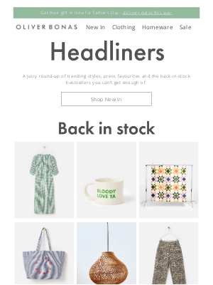 Oliver Bonas - Trending now | Headliners