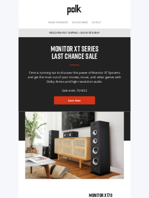 Polk Audio - Last Chance to Save Up to $176 on Monitor XT