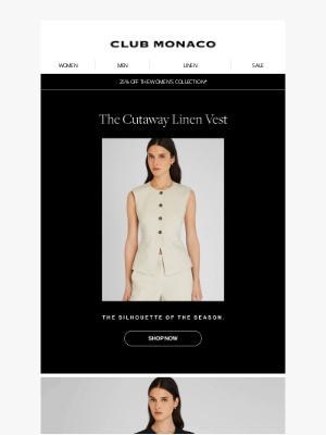 INTERMIX Designer Clothing - NEW: The Cutaway Linen Vest