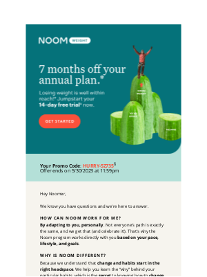 Noom - Hey, Noomer! Start fresh with 7 months off your annual plan 💪