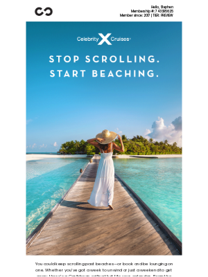 Celebrity Cruises - Swap your daily scroll for a beach stroll