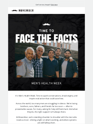 Movember Foundation - Men’s Health Week: Time to face the facts