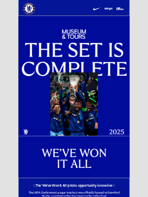 Chelsea Football Club (United Kingdom) - Stand among legends,  Jeannie! Your photo with Chelsea’s full trophy haul awaits