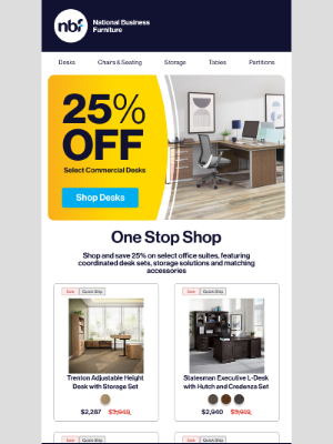National Business Furniture - Save 25% on Stylish Office Suites