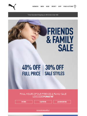 PUMA USA - Ends Sunday: 40% Off Full Price + 30% Off Sale