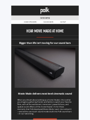 Polk Audio - Not sure why you need a Polk sound bar? Movie Mode, that’s why.
