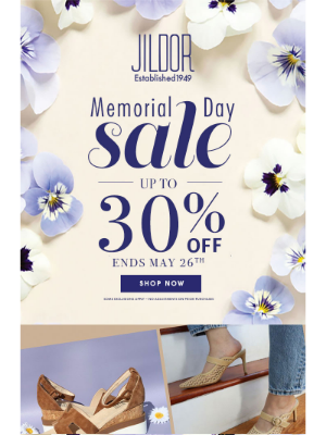 Jildor Shoes - Memorial Day Sale! Up to 30% Off