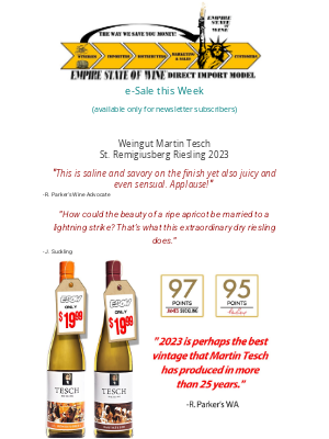 Sherry-Lehmann Inc - 97Pts sub $20 for our bone-dry German riesling