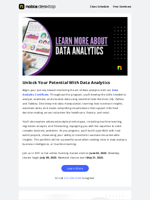 Noble Desktop - Expand Your Career Options with Our Data Analytics Certificate