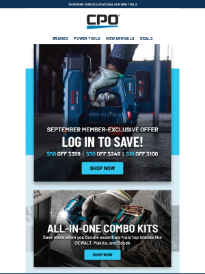 CPO Outlets - Member Exclusive! $50 Off $399, $30 Off $249, $10 off $100