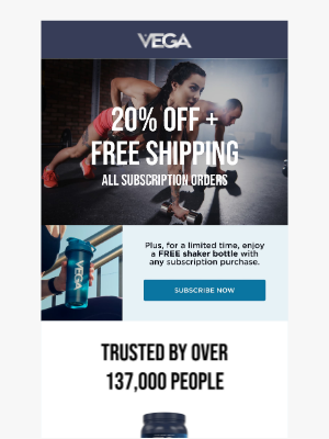 Vega - Don't Miss Out On Your FREE Shaker Bottle!
