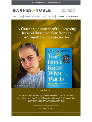 Barnes & Noble - A Young Ukrainian Girl Provides an Intimate Portrait of War