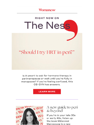 Womaness - Should you take HRT in peri?