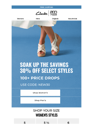 Clarks Shoes - Your Size, Your Style 👟 – Now 30% Off and More!