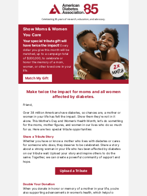 American Diabetes Association - Celebrate women with 2x the impact