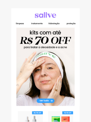 Sallve (Brazil) - Até R$70 OFF pra tratar oleosidade e acne 💸