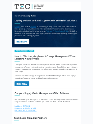 Technology Evaluation Centers - Smarter supply chains start here—Logility’s AI is leading the way