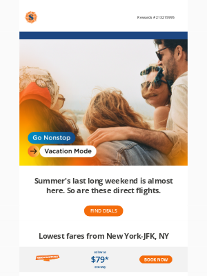 Sun Country Airlines - Last call for low fares on Labor Day weekend flights