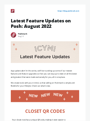 Poshmark - [New post] Latest Feature Updates on Posh: August 2022