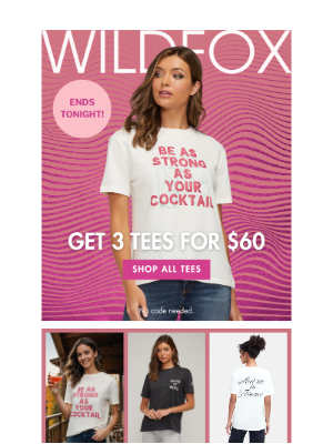 Wildfox Couture - Ends Tonight: 3 Tees for $60!