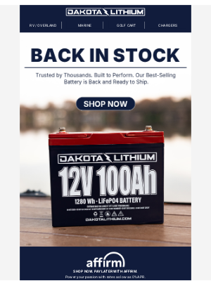Dakota Lithium - The DL+ 12V 100Ah is Back - Trusted Power, Ready to Ship