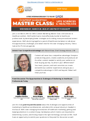 Content Marketing Institute - [Free] Master Class for Content Marketers in Life Sciences & Healthcare