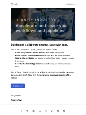 Unity - Webinar: Accelerate development, scale your workflows