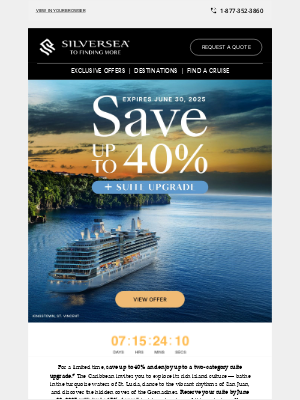 Silversea Cruises - Explore the islands of the Caribbean while saving up to 40%