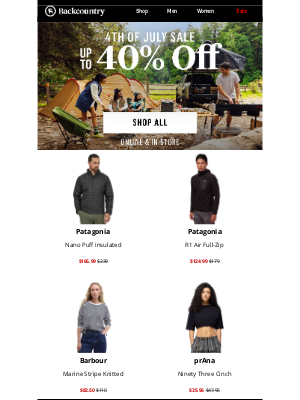 Backcountry - 4th of July sale ends TOMORROW
