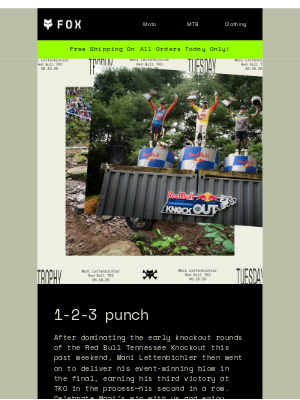Fox Racing - Trophy Tuesday: FREE SHIPPING for Mani’s TKO Win