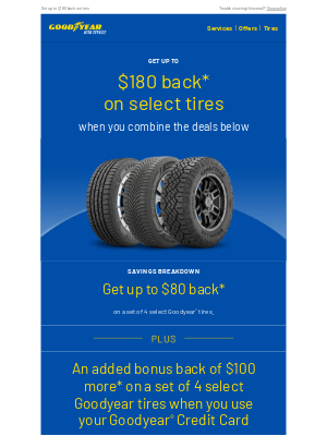 Goodyear Auto Service - Save big, Valued Customer, and be road-ready this summer