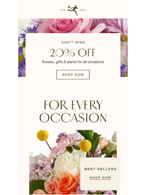 FTD Flowers - Special Flowers, Special Savings: 20% Off Today!