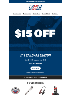 Buy Auto Parts - Football is back, and so is our discount!
