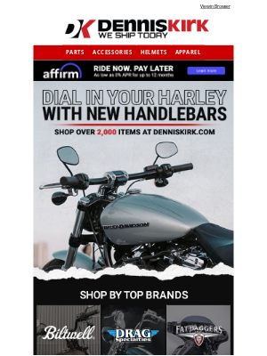 Dennis Kirk - Shop Top Brand Handlebars and Styles for Harleys today with the DK Handlebar Finder Tool! - Shop now!