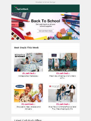 TopCashback - Get ready for Back to School!