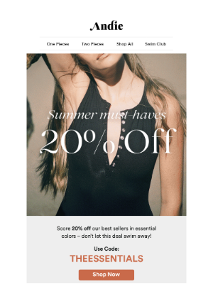 Andie - Party on with 20% OFF!