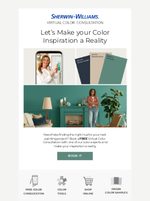Sherwin Williams - Book a FREE Virtual Color Consultation!