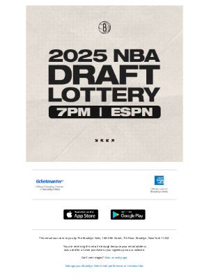 Brooklyn Nets - Watch the Draft Lottery Tonight