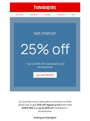 Havaianas - last chance for 25% off regular price