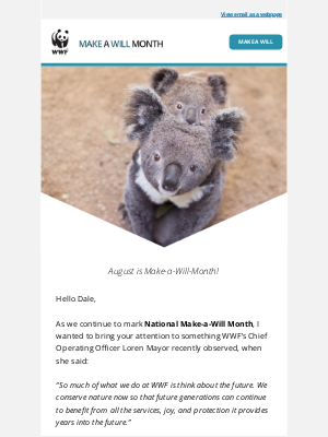 World Wildlife Fund, Inc. - Your legacy will protect nature for future generations