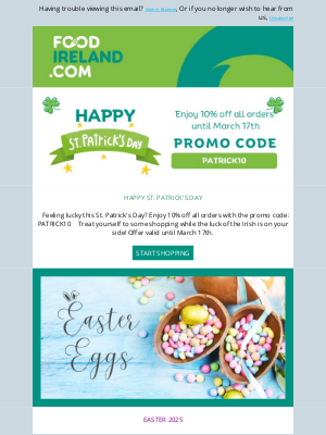Food Ireland - Happy St Patrick's Day ☘ 10% Off All Orders ☘